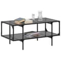Miniatyrbillede 4 af 10: vidaXL sofabord med sort glastop 98,5x50x45 cm stål