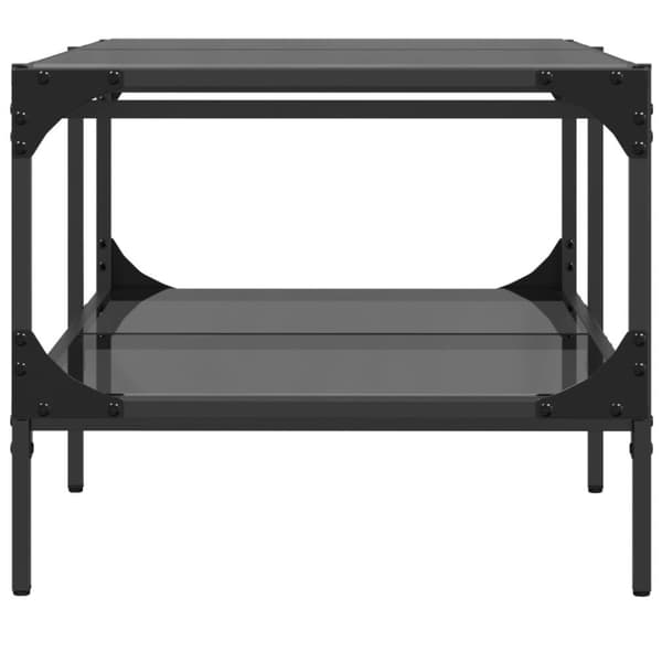 vidaXL sofabord med sort glastop 98,5x50x45 cm stål