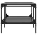Miniatyrbillede 6 af 10: vidaXL sofabord med sort glastop 98,5x50x45 cm stål