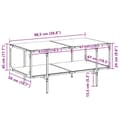 Miniatyrbillede 10 af 10: vidaXL sofabord med sort glastop 98,5x50x45 cm stål