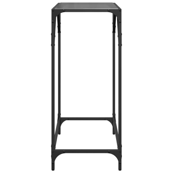 vidaXL Konsolipöytä musta lasinen pöytälevy 60x35x81 cm teräs