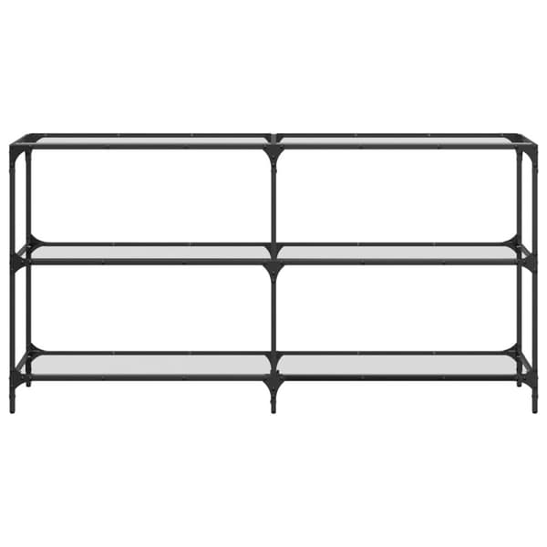 vidaXL konsolbord med transparent glastop 158,5x30x81 cm stål
