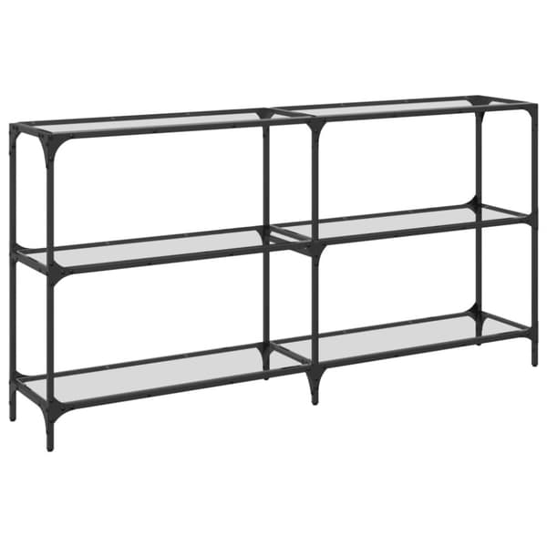 vidaXL konsolbord med transparent glastop 158,5x30x81 cm stål