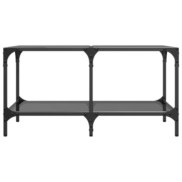 vidaXL sofabord med sort glastop 78,5x40x40 cm stål
