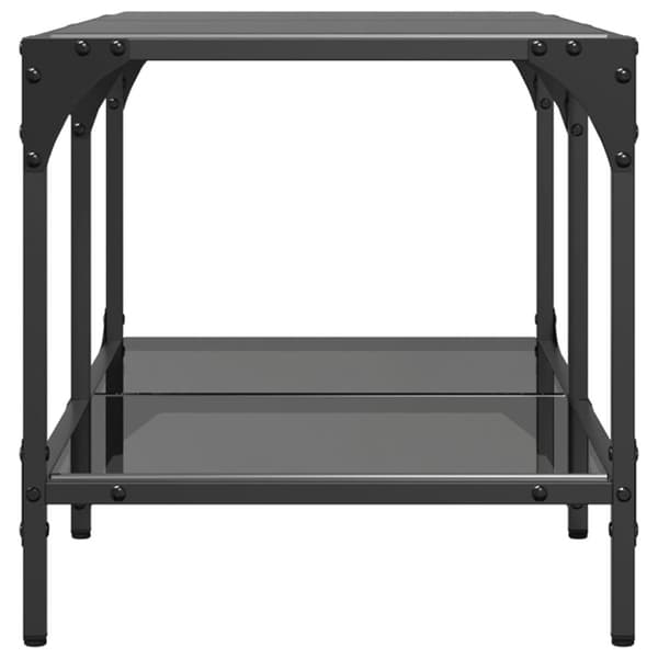 vidaXL sofabord med sort glastop 78,5x40x40 cm stål