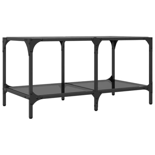 vidaXL sofabord med sort glastop 78,5x40x40 cm stål