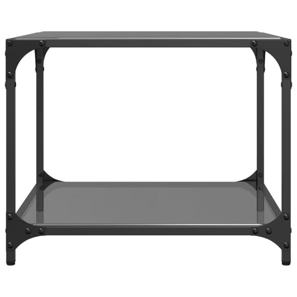 vidaXL sofabord med sort glastop 50x50x40 cm stål