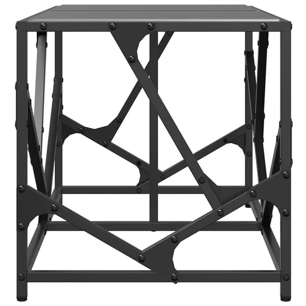 vidaXL sofabord med sort glastop 78,5x40x41 cm stål