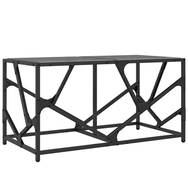 vidaXL sofabord med sort glastop 78,5x40x41 cm stål