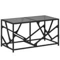 Miniatyrbillede 1 af 10: vidaXL sofabord med sort glastop 78,5x40x41 cm stål