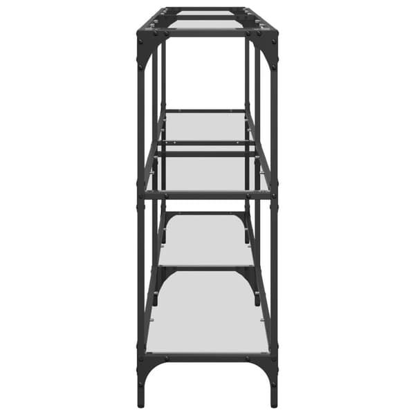 vidaXL Konsollbord med gjennomsiktig glassplate 158,5x30x81 cm stål