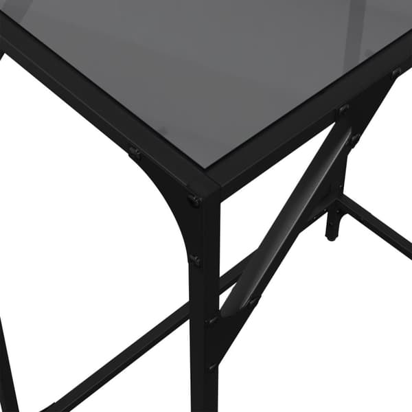 vidaXL Konsollbord med svart glassplate 60x35x81 cm stål