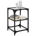 Miniatyrbilde 4 av 10: vidaXL Stablebord med gjennomsiktig glassplate 30x30x45 cm stål