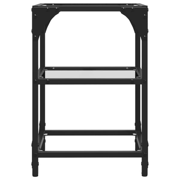 vidaXL Stablebord med gjennomsiktig glassplate 30x30x45 cm stål