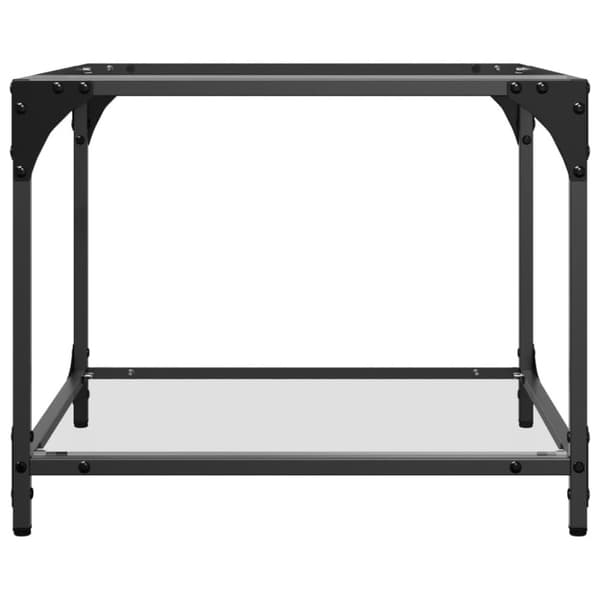 vidaXL Sofabord med gjennomsiktig glassplate 2 stk 50x50x40 cm stål