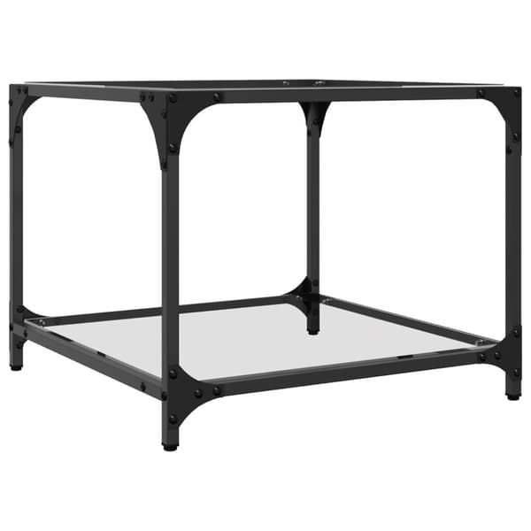 vidaXL Sofabord med gjennomsiktig glassplate 2 stk 50x50x40 cm stål