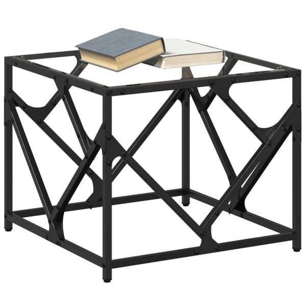 vidaXL Sofabord med gjennomsiktig glassplate 50x50x41 cm stål