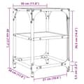Miniatyrbilde 10 av 10: vidaXL Salongbord med svart glassplate 30x30x45 cm stål