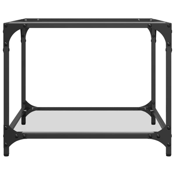 vidaXL Sofabord med gjennomsiktig glassplate 50x50x40 cm stål