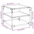 Miniatyrbilde 10 av 10: vidaXL Salongbord med svart glassplate 50x50x45 cm stål
