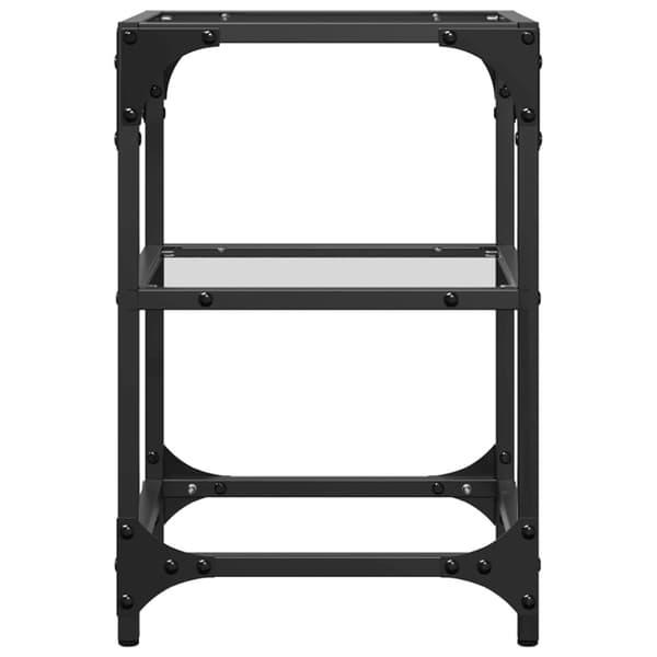 vidaXL Soffbord med transparent glasskiva 2 st 30x30x45 cm stål