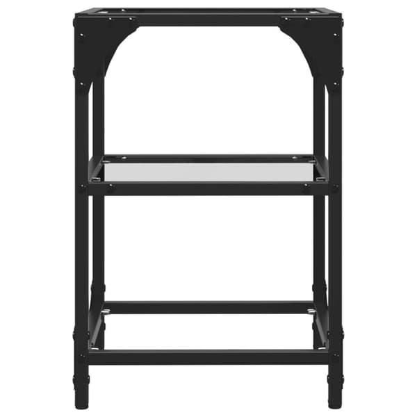 vidaXL Soffbord med transparent glasskiva 2 st 30x30x45 cm stål