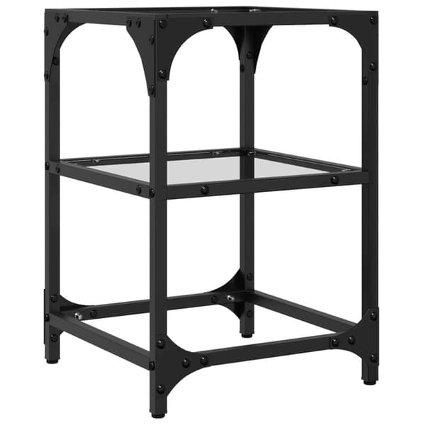 vidaXL Soffbord med transparent glasskiva 2 st 30x30x45 cm stål