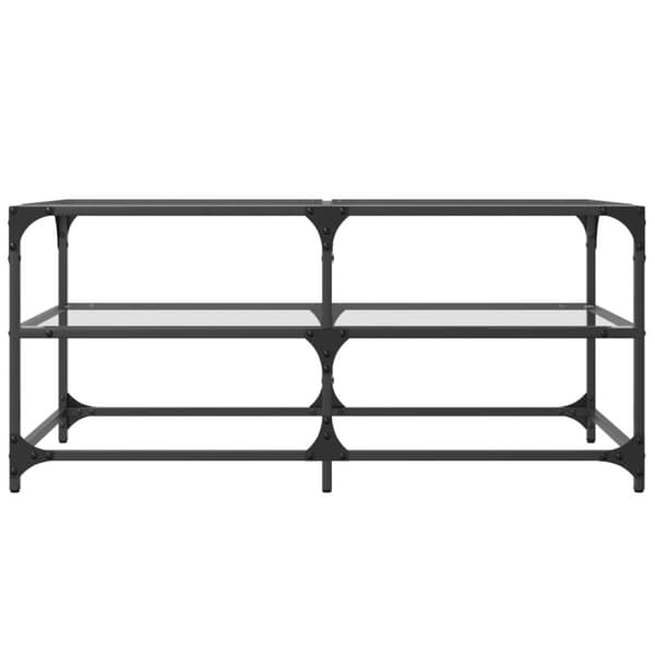 vidaXL Sofabord med gjennomsiktig glassplate 98,5x50x45 cm stål