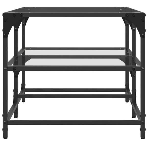 vidaXL Sofabord med gjennomsiktig glassplate 98,5x50x45 cm stål
