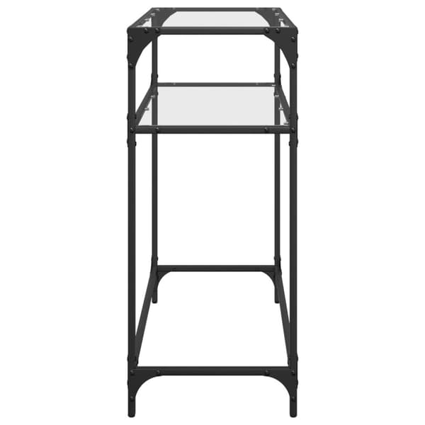 vidaXL Konsollbord med gjennomsiktig glassplate 80x35x81 cm stål