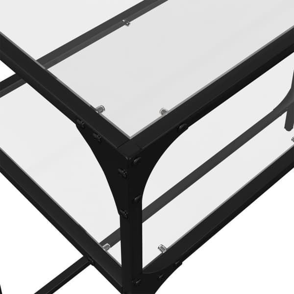 vidaXL Konsollbord med gjennomsiktig glassplate 80x35x81 cm stål