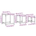 Miniatyrbilde 10 av 10: vidaXL Stablebare salongbord 3 stk med gjennomsiktig glasstopp stål