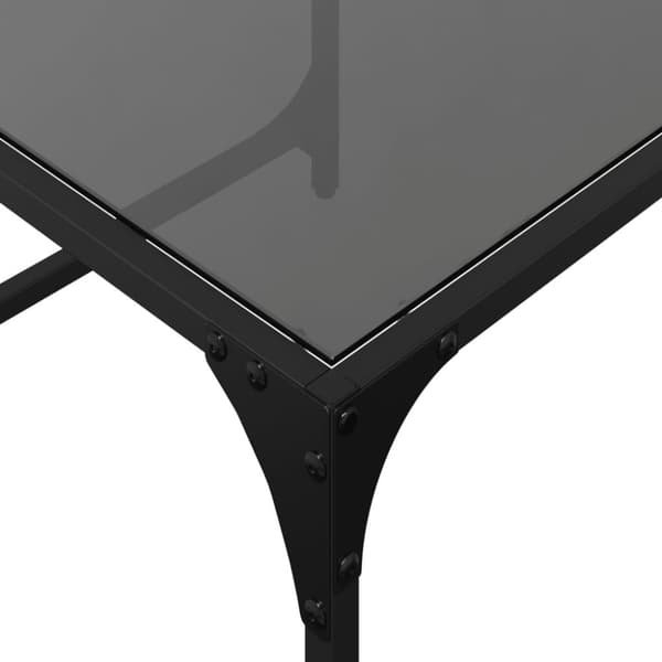 vidaXL Satsbord 2 st med svart glasskiva stål