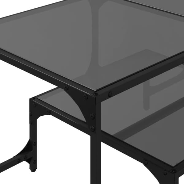 vidaXL Salongbord med svart glassplate 98,5x50x45 cm stål