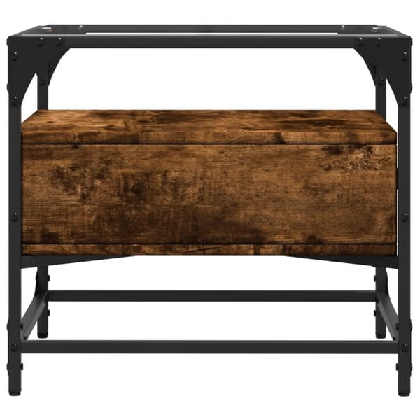 vidaXL sofabord med glasplade 50x50x45 cm røget egetræsfarve Stål