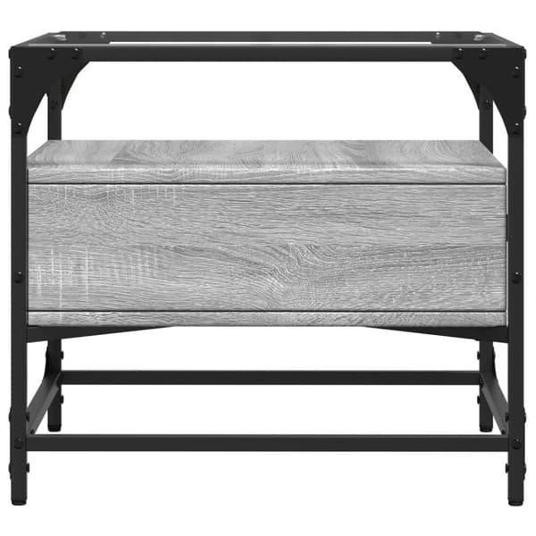 vidaXL sofabord med glasplade 50x50x45 cm grå sonoma-eg Stål