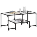 Miniatyrbillede 4 af 10: vidaXL sofabord med transparent glastop 98,5x50x45 cm stål