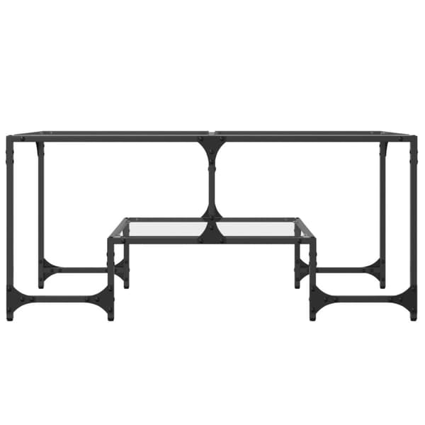 vidaXL sofabord med transparent glastop 98,5x50x45 cm stål