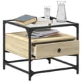 Miniatyrbillede 4 af 11: vidaXL sofabord med glasplade Sonoma Eg 50x50x45 cm Stål