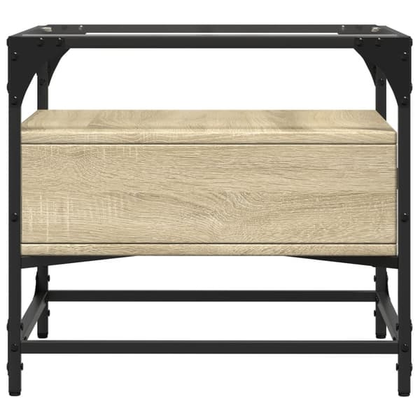 vidaXL sofabord med glasplade Sonoma Eg 50x50x45 cm Stål