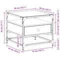 Miniatyrbillede 11 af 11: vidaXL sofabord med glasplade Sonoma Eg 50x50x45 cm Stål