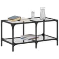 Miniatyrbillede 4 af 10: vidaXL sofabord med transparent glastop 78,5x40x40 cm stål