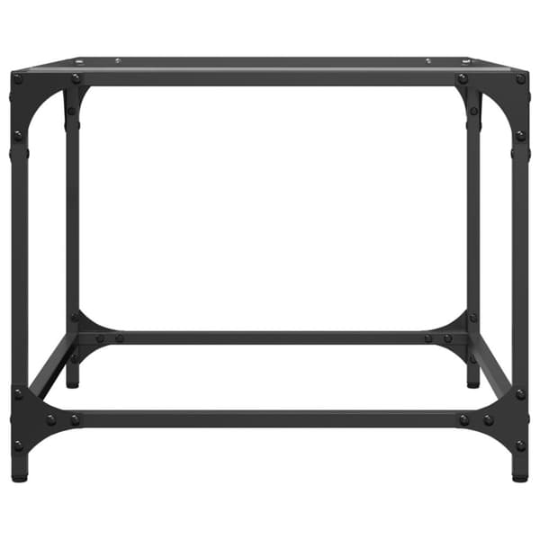 vidaXL Soffbord med transparent glasskiva 50x50x40 cm stål