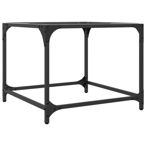 vidaXL Soffbord med transparent glasskiva 50x50x40 cm stål