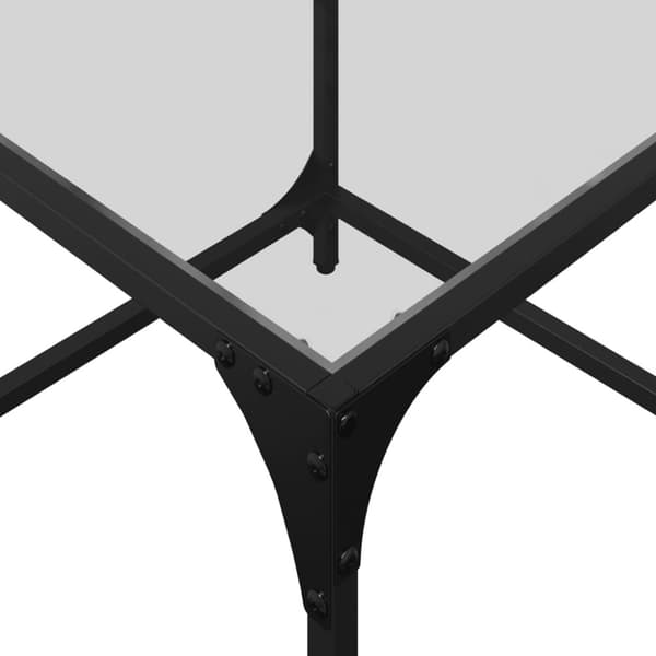 vidaXL Soffbord med transparent glasskiva 50x50x40 cm stål