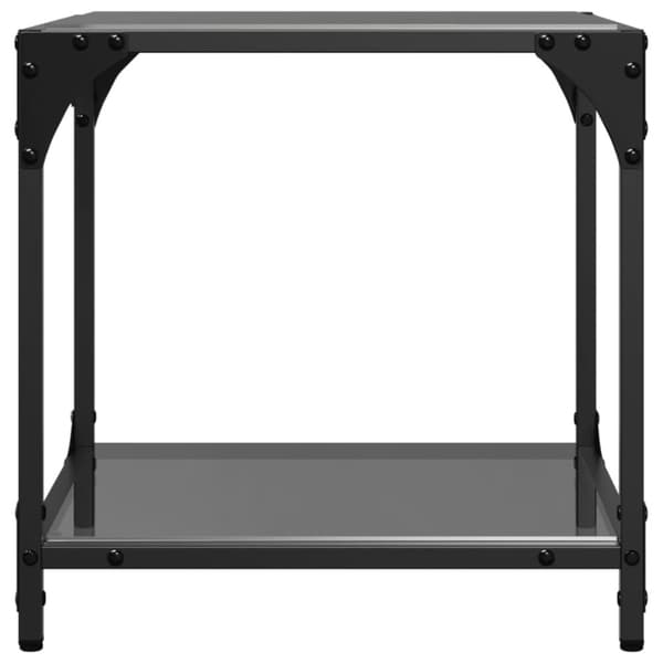vidaXL Salongbord med svart glassplate 2 stk 40x40x40 cm stål