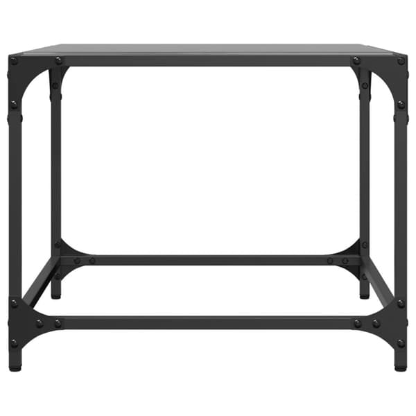 vidaXL Soffbord med svart glasskiva 50x50x40 cm stål