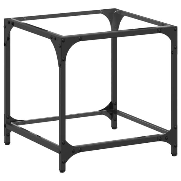 vidaXL Soffbord med transparent glasskiva 40x40x40 cm stål
