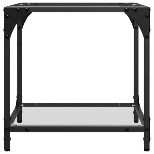vidaXL Soffbord med transparent glasskiva 40x40x40 cm stål