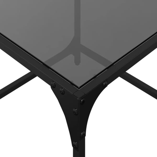 vidaXL sofaborde med sort glastop 2 stk 50x50x40 cm stål